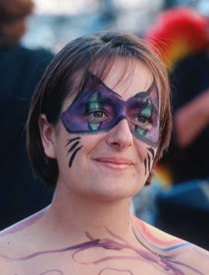 A young woman at the 2002 Gay Pride Parade.