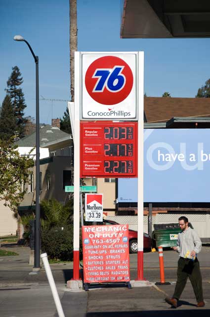 January 15th gas prices in Oakland.