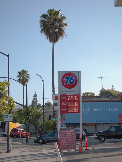 July 8th gas prices in Oakland.