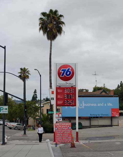 July 6th gas prices in Oakland.