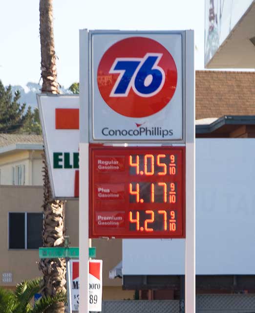 September 1st gas prices in Oakland.