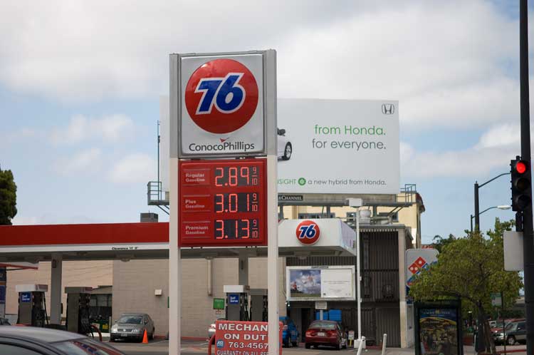 June 8th gas prices in Oakland.